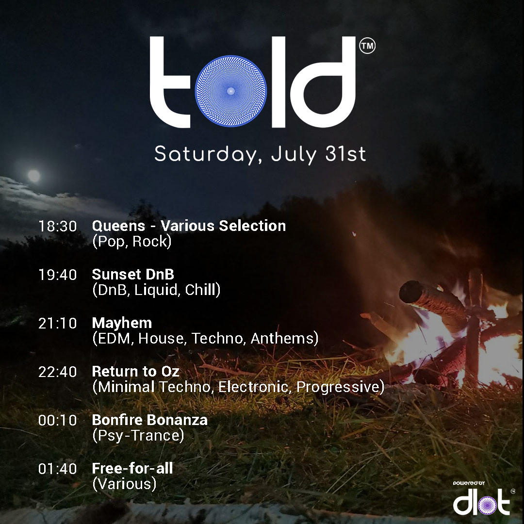 TOLD 2021 timetable - powered by DLOT - saturday 2